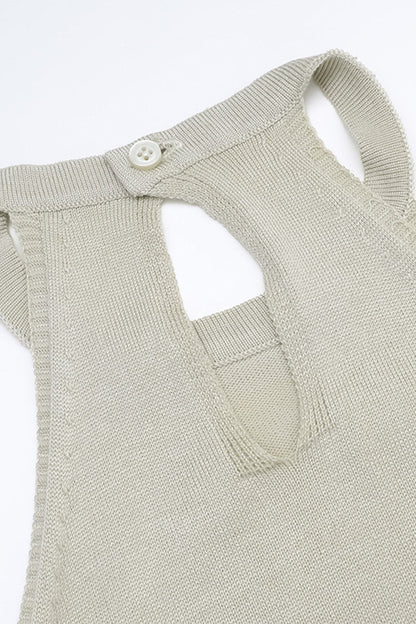 Vestidos sexis de punto con abertura en color liso y cuello halter sin mangas