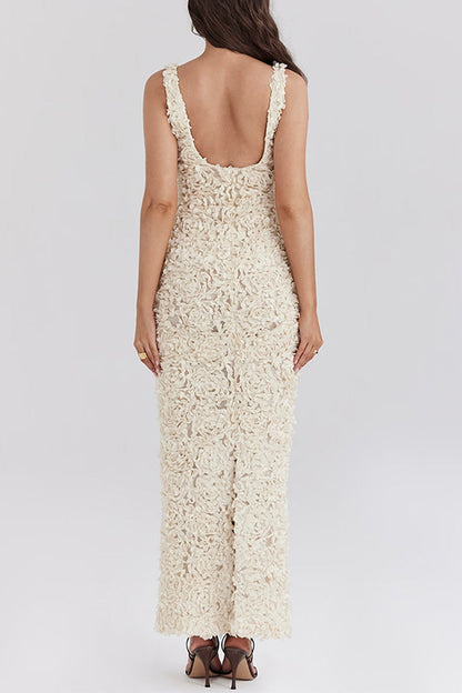 Vestidos sexis de falda de un solo paso con escote en V y forma de flor de color sólido