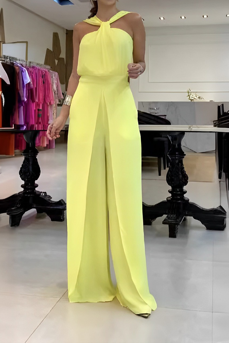 Monos casuales de color sólido con patchwork, espalda descubierta y cuello en V