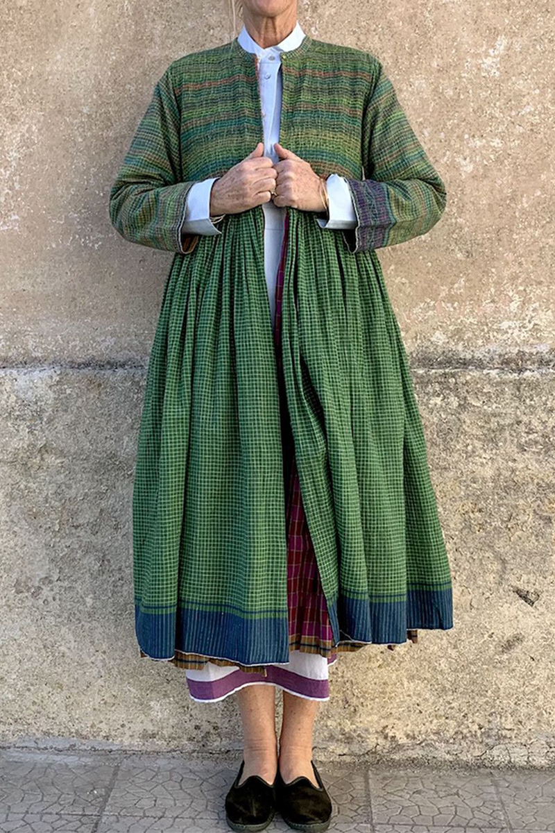 Tops casuales de cuello redondo a cuadros