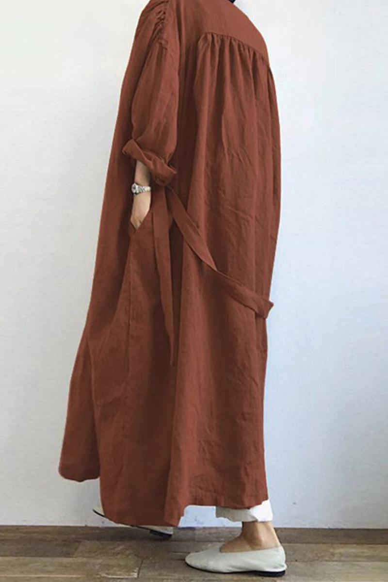 Prendas de abrigo informales con cordones y bolsillos de color liso (3 colores)