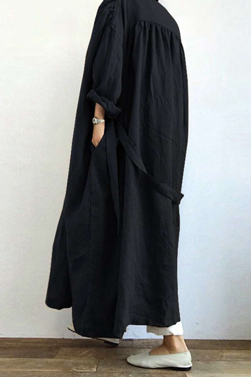 Prendas de abrigo informales con cordones y bolsillos de color liso (3 colores)