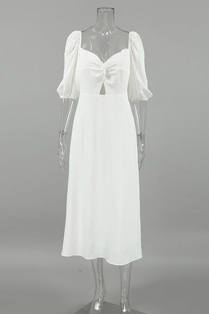 Elegantes vestidos de corte A con hombros descubiertos y fruncidos en color liso