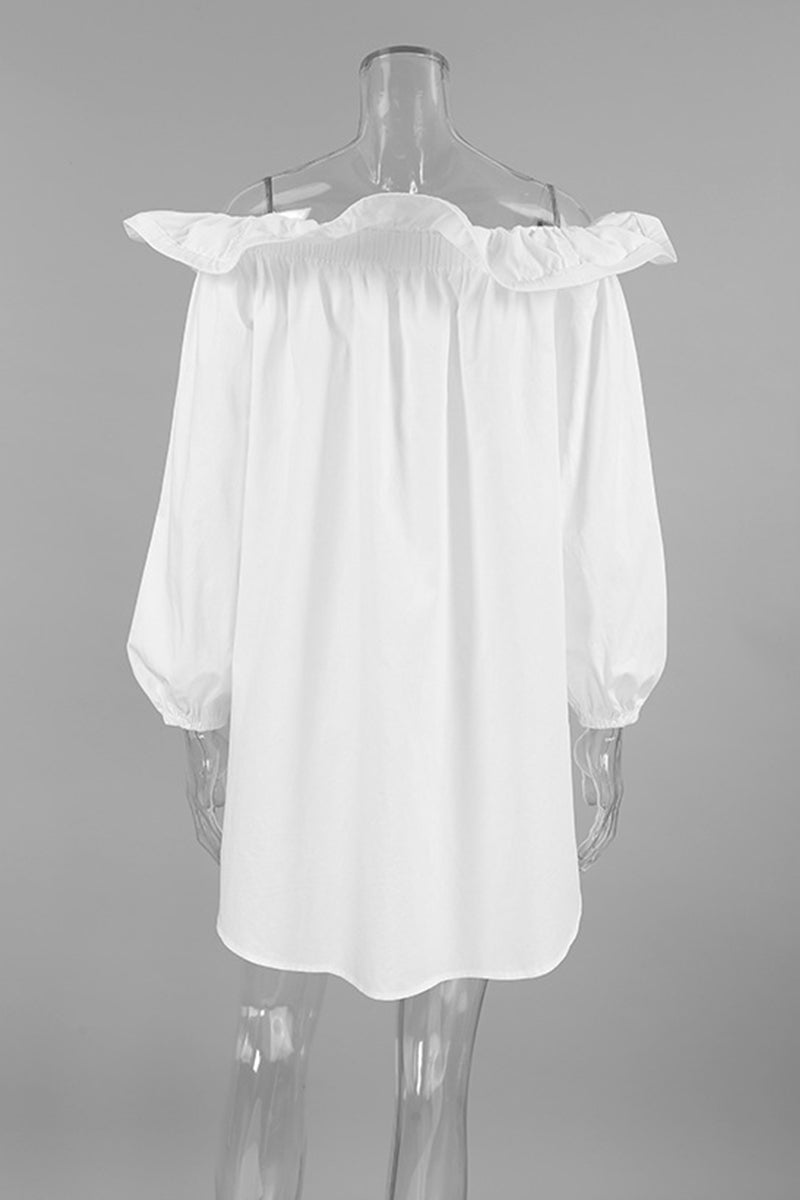 Casual Ruffle Off Shoulder Off The Shoulder Dresses