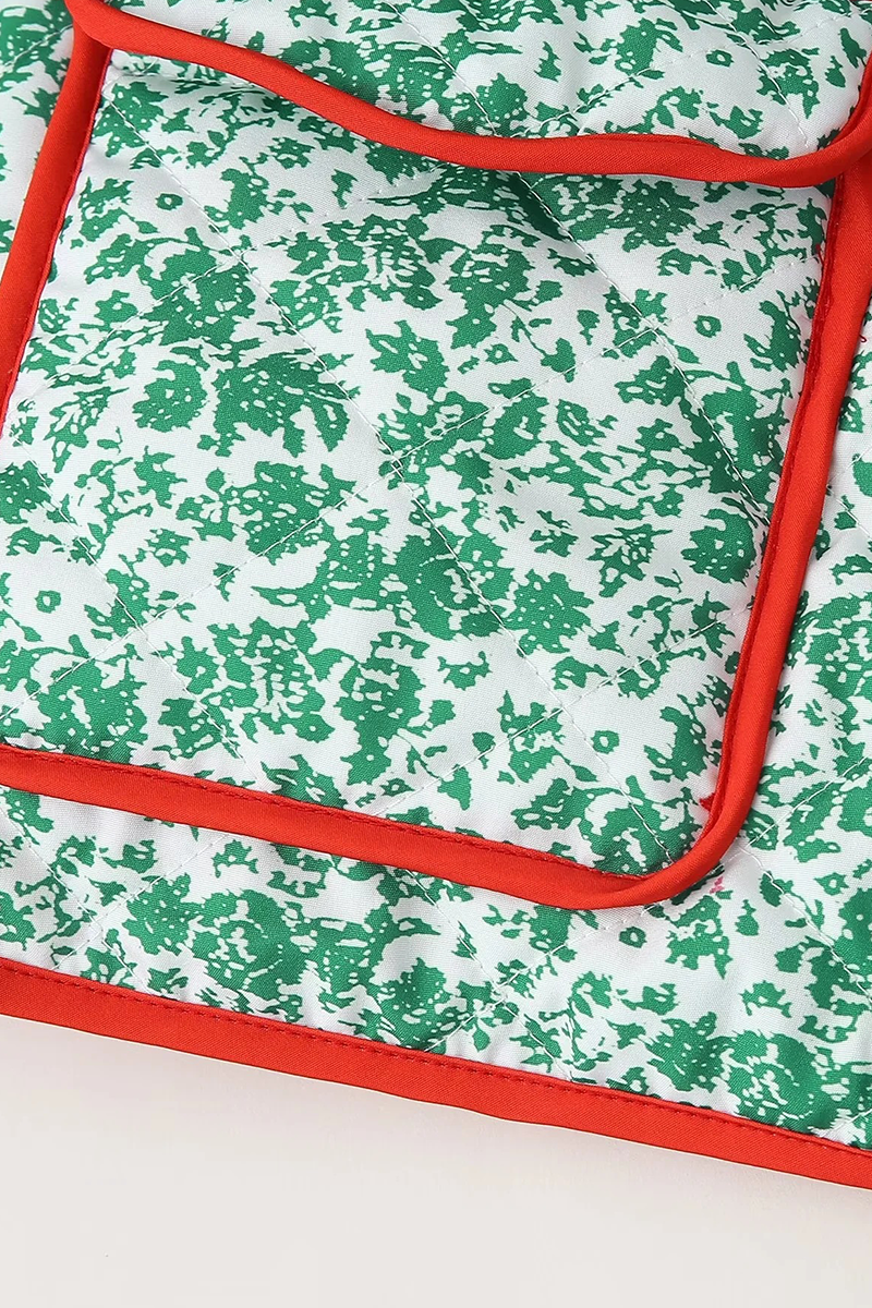 Prenda exterior informal con estampado de flores, bolsillo, patchwork, contraste, cuello redondo