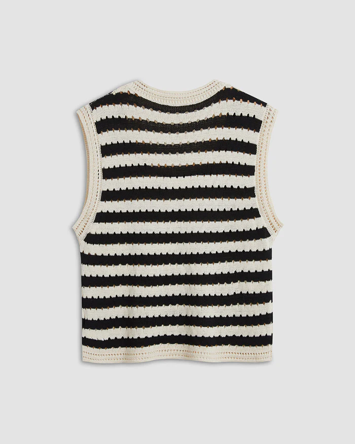 Classy Stripe Crochet Sweater Vest