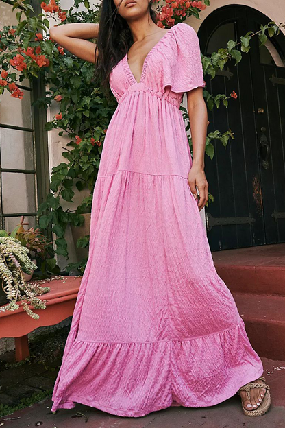 Vestidos sexis irregulares con escote en V y espalda descubierta en color liso (5 colores)