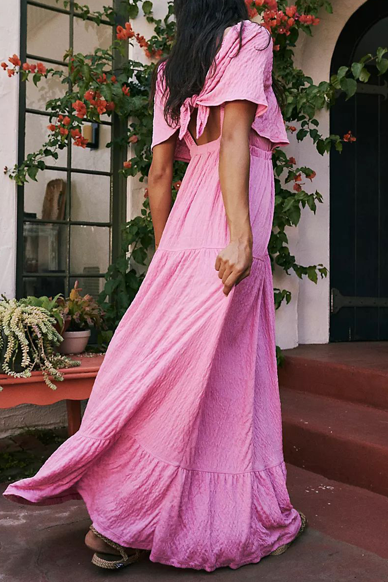 Vestidos sexis irregulares con escote en V y espalda descubierta en color liso (5 colores)