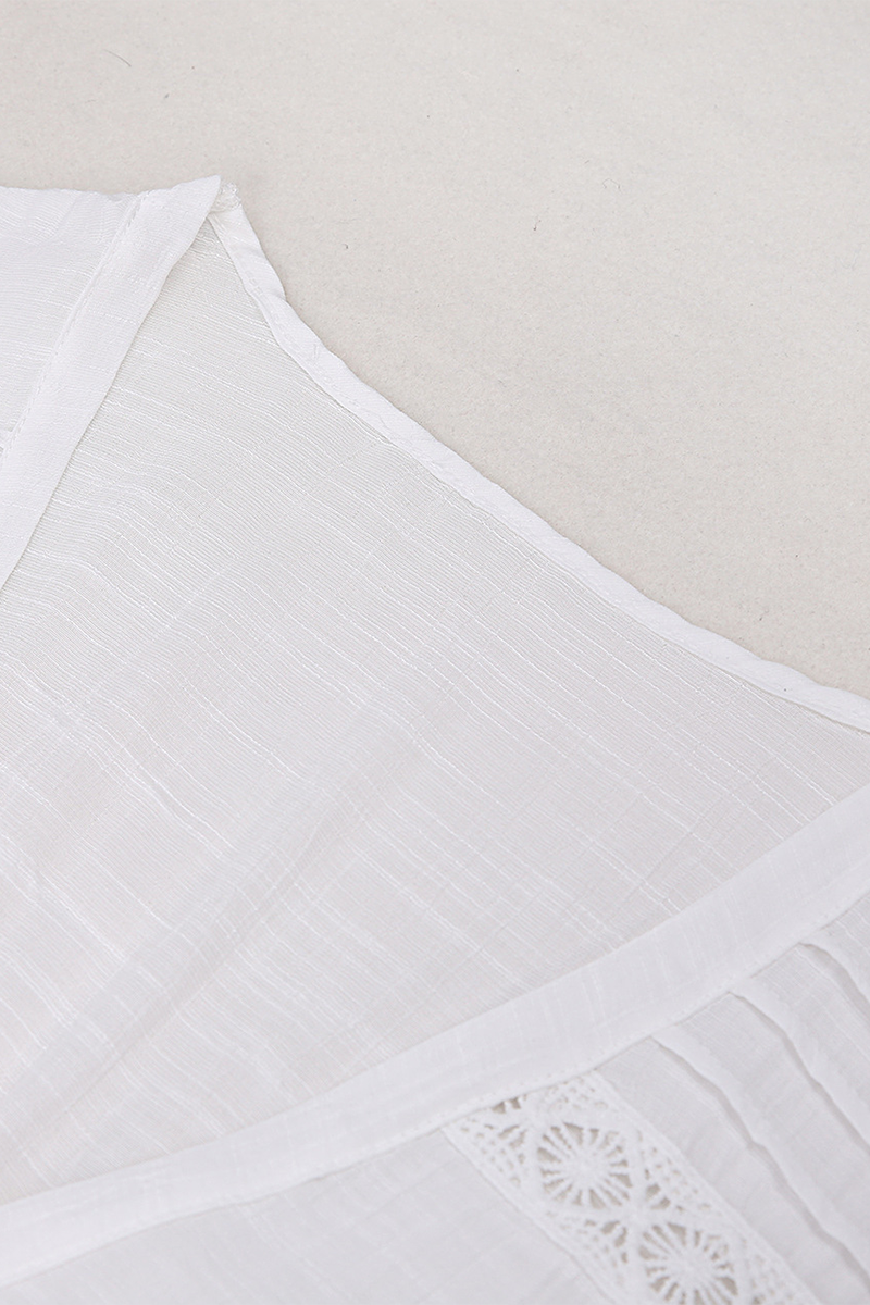 Traje de baño informal de vacaciones con estampado de patchwork de color sólido y transparente