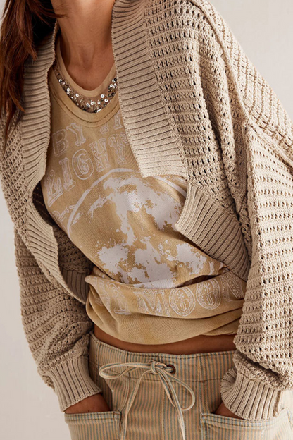 Prenda exterior informal de cuello tipo cárdigan de tejido liso para uso diario (4 colores)