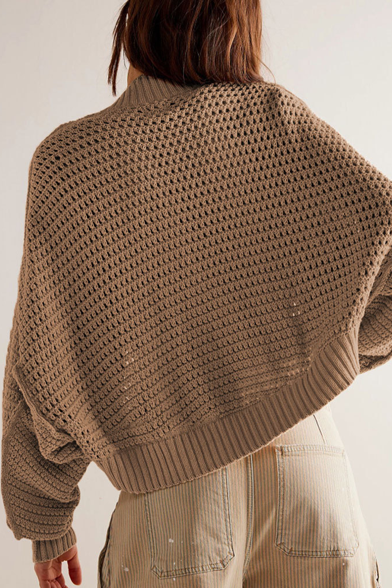 Prenda exterior informal de cuello tipo cárdigan de tejido liso para uso diario