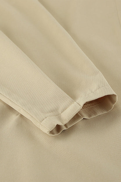 Prendas de abrigo informales de calle de color liso con bolsillos y botones y cuello vuelto