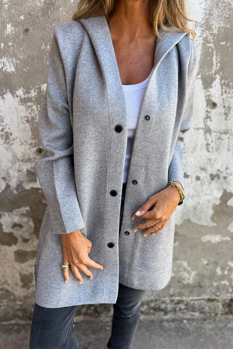 Prendas de abrigo informales de calle con botones y bolsillos de color liso (10 colores)