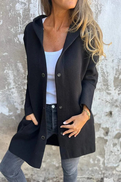 Prendas de abrigo informales de calle con botones y bolsillos de color liso (10 colores)