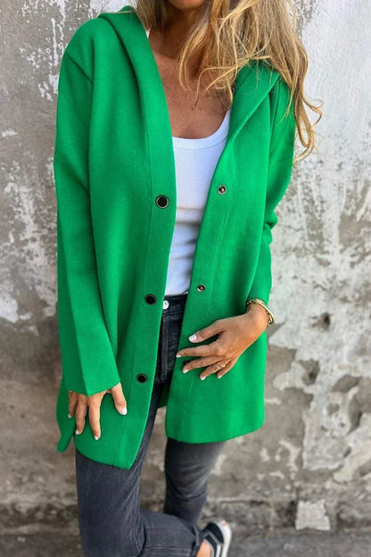 Prendas de abrigo informales de calle con botones y bolsillos de color liso (10 colores)