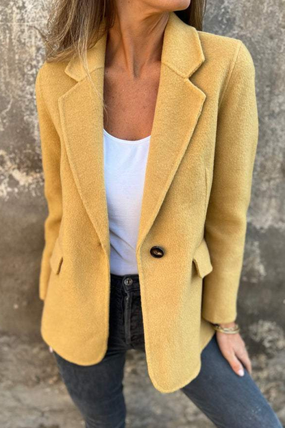 Prendas de abrigo informales de uso diario con botones y cuello vuelto (6 colores)