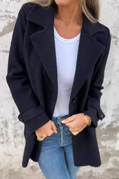 Prendas de abrigo informales de uso diario con botones y cuello vuelto (6 colores)