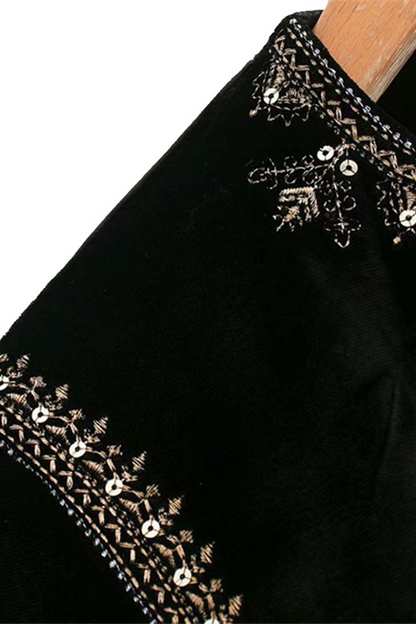 Prendas de abrigo informales con cuello redondo y flores bordadas