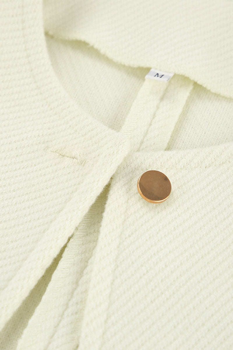 Prendas de abrigo informales de cuello redondo con botones de color sólido para uso diario