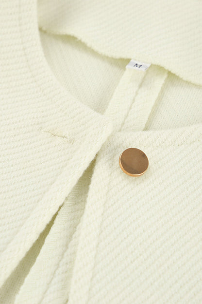 Prendas de abrigo informales de cuello redondo con botones de color sólido para uso diario