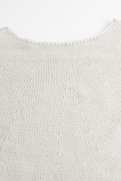 Suéteres casuales de cuello redondo de tejido liso de color diario