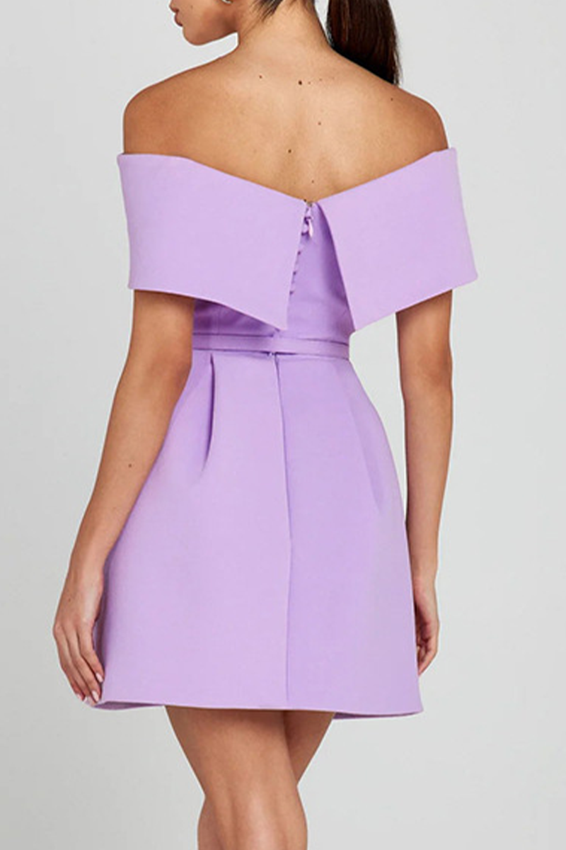 Vestidos sexis de corte A con hombros descubiertos, bolsillos y cordones en color liso (3 colores)