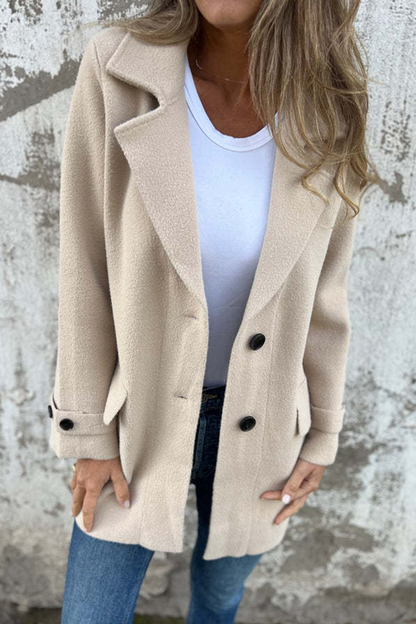 Prendas de abrigo informales de uso diario con botones y cuello vuelto (3 colores)