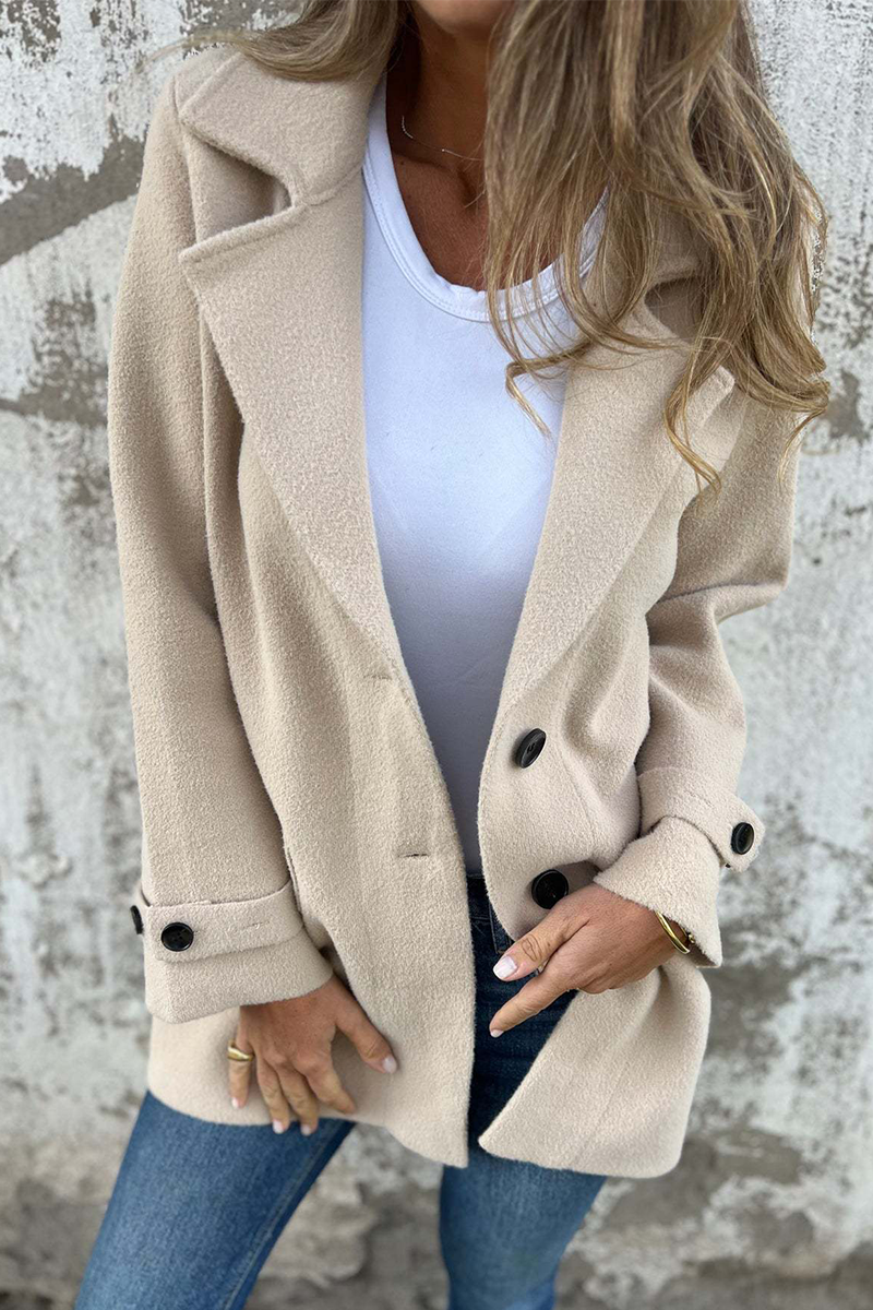 Prendas de abrigo informales de uso diario con botones y cuello vuelto (3 colores)