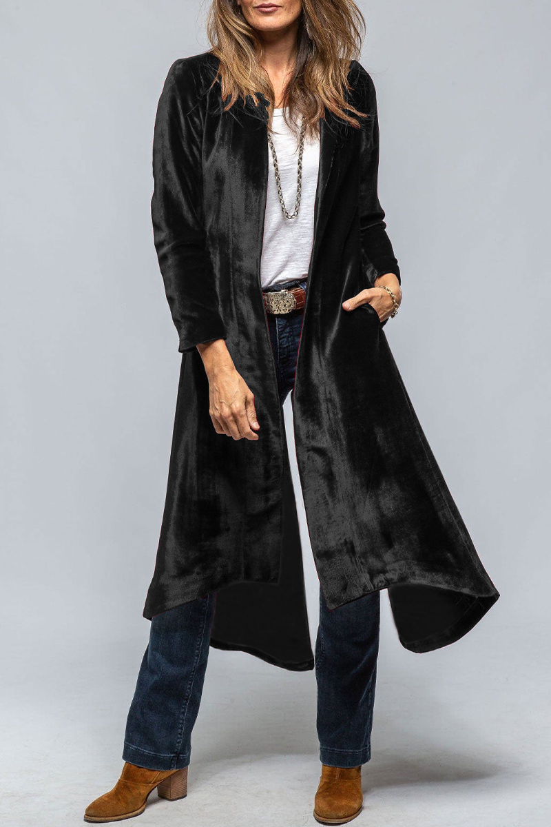 Prendas de abrigo informales de calle, de color liso, con bolsillos y abertura en el cuello (3 colores)