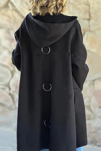 Prendas de abrigo informales con capucha y botones de bolsillo para uso diario (8 colores)