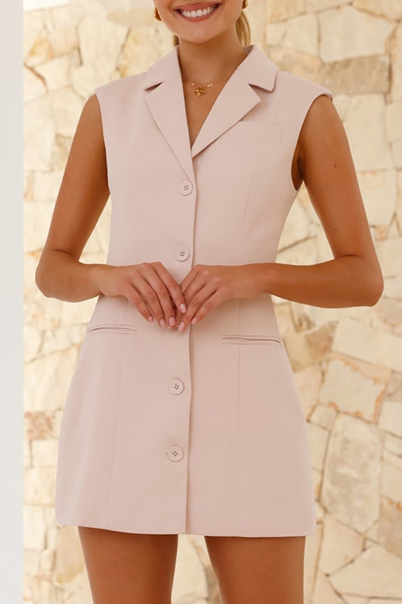 Vestidos sexis de falda cruzada con hebilla y bolsillo en color liso (4 colores)