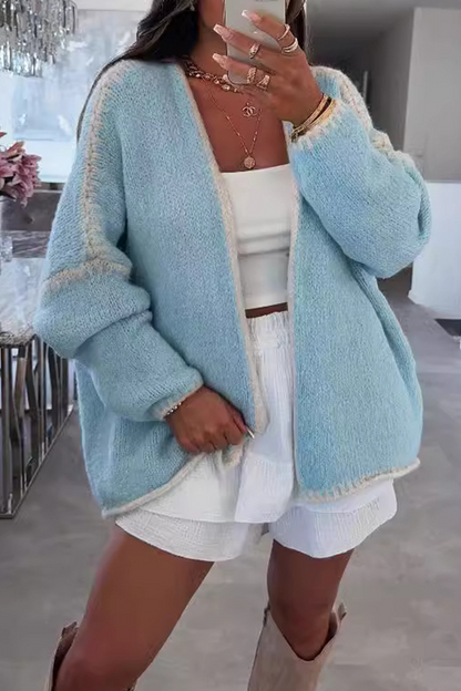 Prendas de abrigo informales de tejido liso con contraste (5 colores)