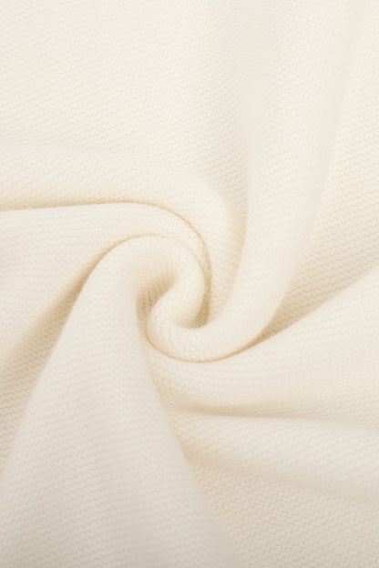 Suéteres casuales de cuello redondo de tejido liso de color diario