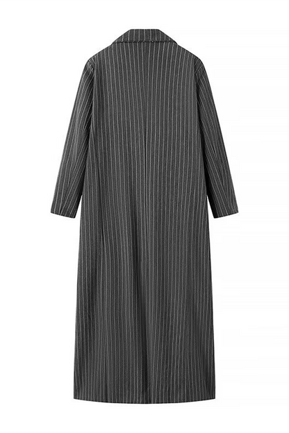 Prendas de abrigo informales con cuello vuelto, rayas y bolsillos de patchwork