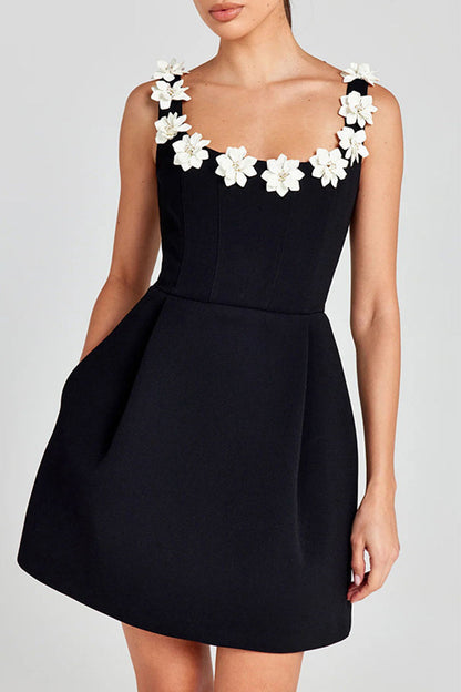 Vestidos de princesa con escote en U y forma de flor con bolsillos sexys (4 colores)