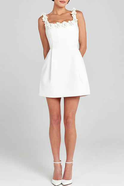 Vestidos de princesa con escote en U y forma de flor con bolsillos sexys (4 colores)