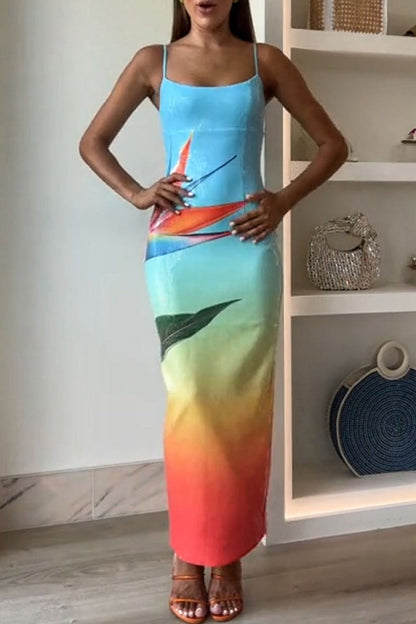 Vestidos de fiesta sexys con flores, lentejuelas y escote en U, falda de un solo paso