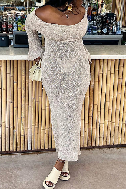 Vestido sexy de una sola pieza con aberturas y hombros descubiertos (3 colores)