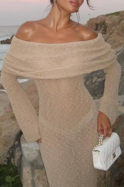 Vestido sexy de una sola pieza con aberturas y hombros descubiertos (3 colores)