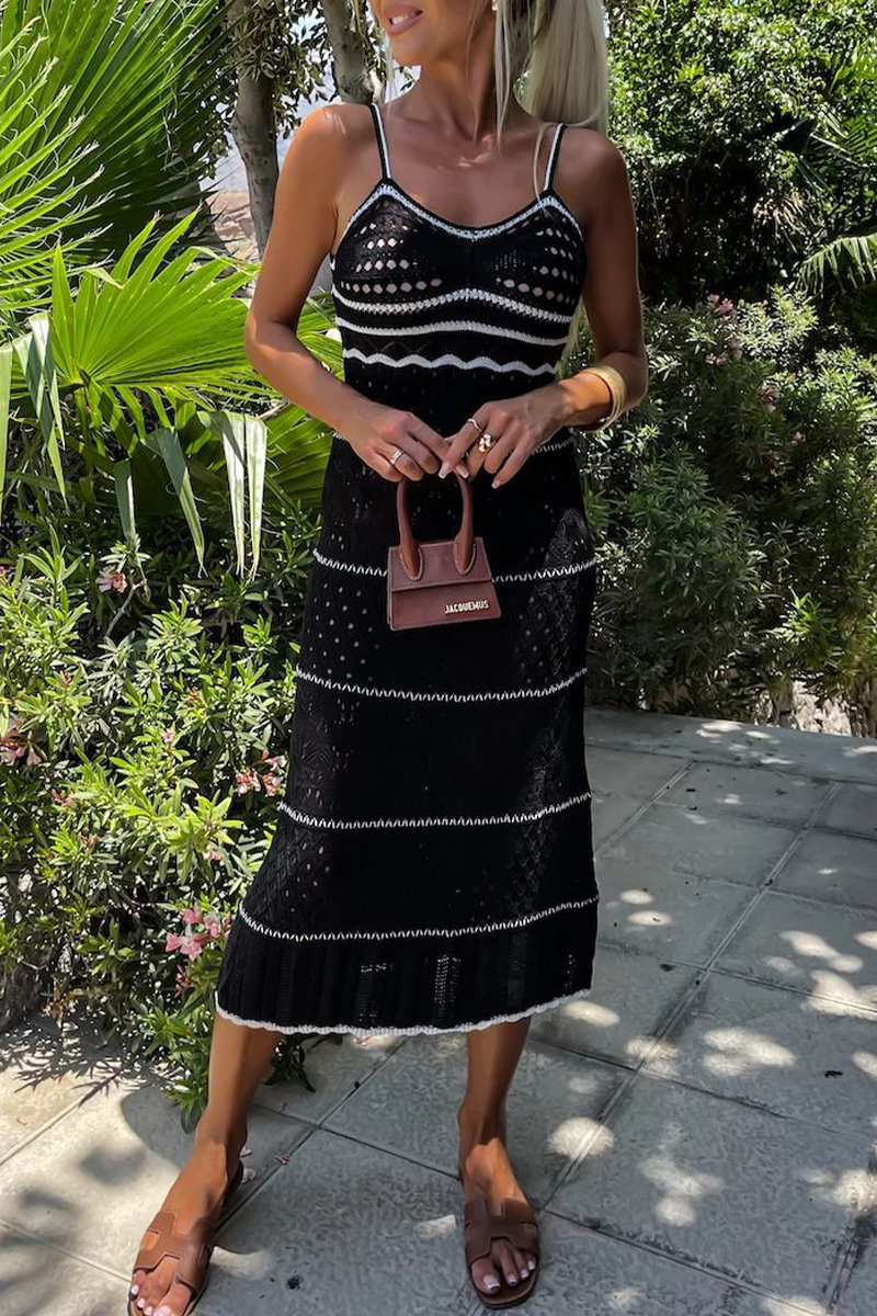 Vestidos sexys con escote en V y tirantes en contraste