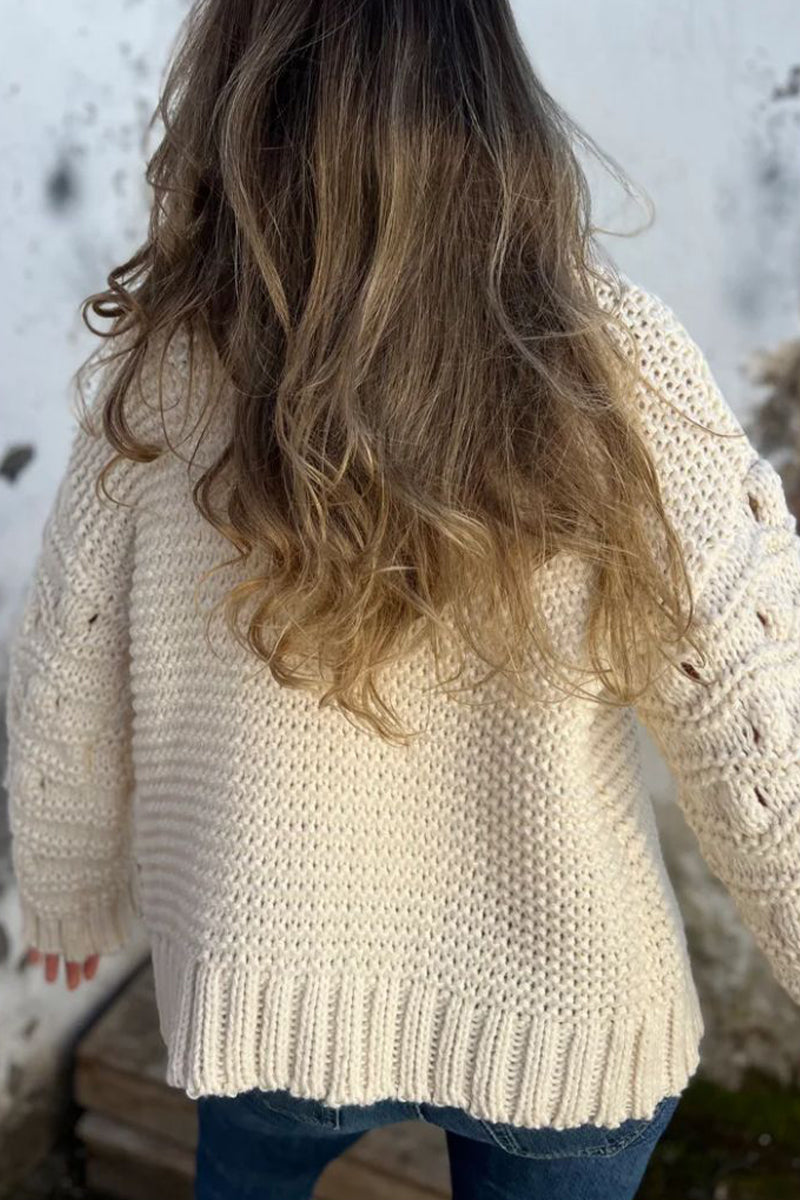 Prendas de abrigo informales de tejido liso con cuello en V (5 colores)