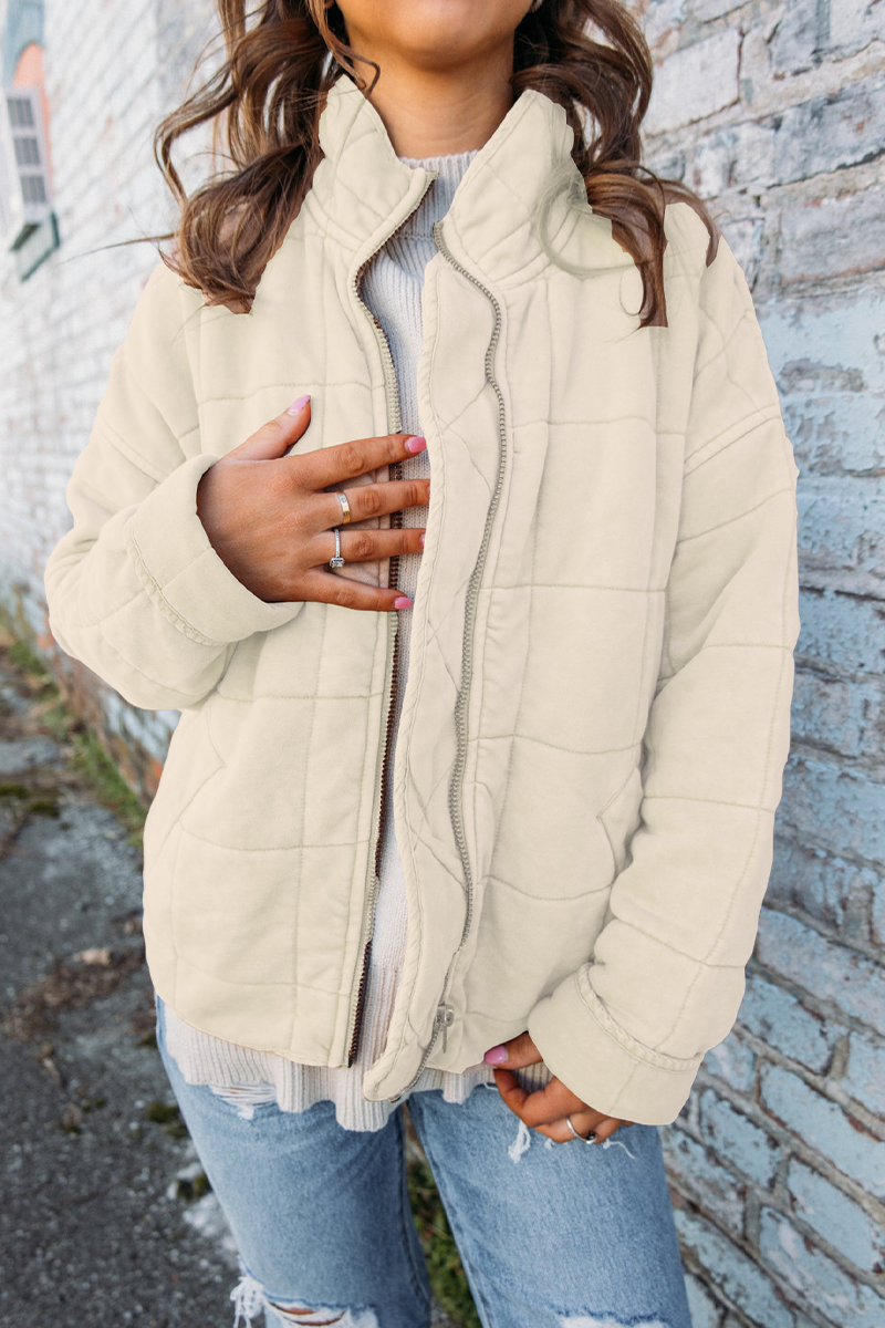 Prendas de abrigo informales de cuello mandarín con cremallera y retazos para uso diario (8 colores)