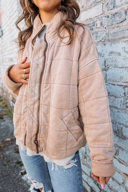 Prendas de abrigo informales de cuello mandarín con cremallera y retazos para uso diario (8 colores)