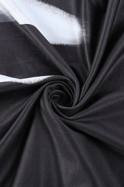 Sexy Deep V High Slit Body Print Sleeveless Maxi Dress