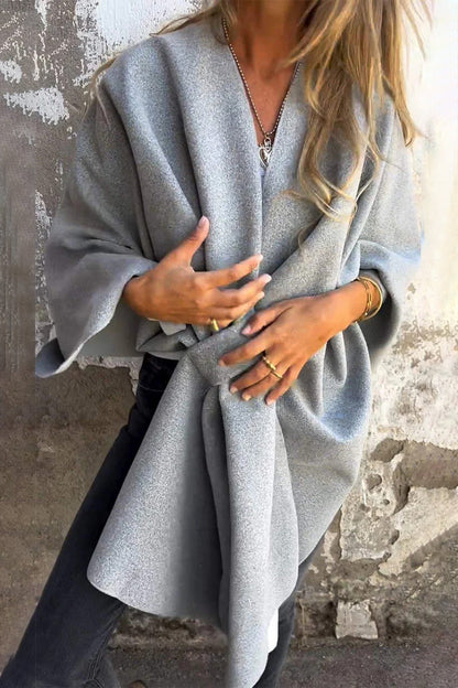 Prendas de abrigo informales de color liso con cuello en V (5 colores)