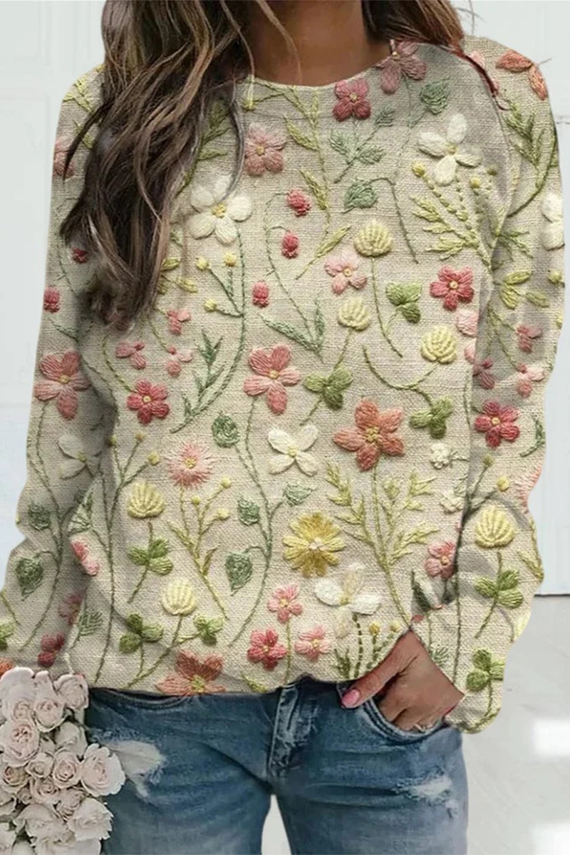 Blusa informal con cuello redondo y rayas en contraste (5 colores)