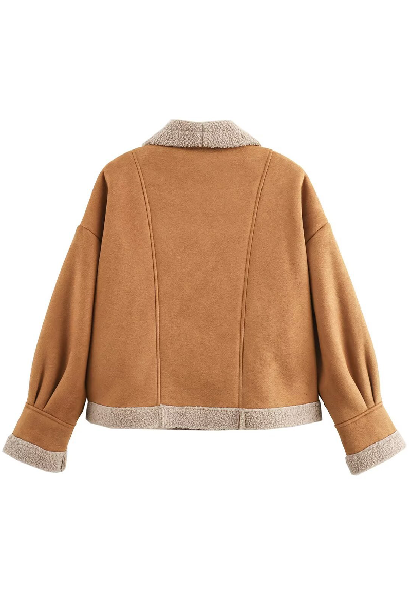 Prendas de abrigo informales de cuello vuelto con botones y bolsillos para uso diario