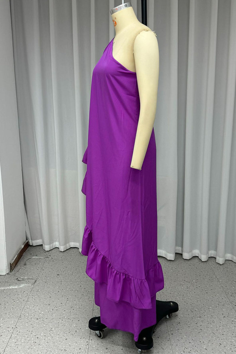 Vestidos sexis irregulares con volantes y hombros caídos