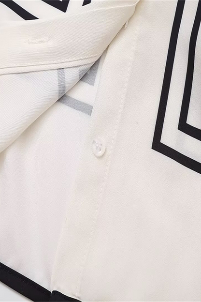 Blusas casuales de rayas con botones, aberturas y cuello redondo en contraste