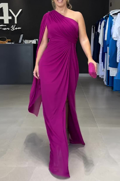 Vestidos de fiesta sexys con fruncido irregular y hombros caídos (5 colores)